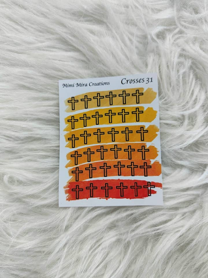Adesivi funzionali planner croci 31 per la vendita all'ingrosso da parte di Mimi Mira Creations