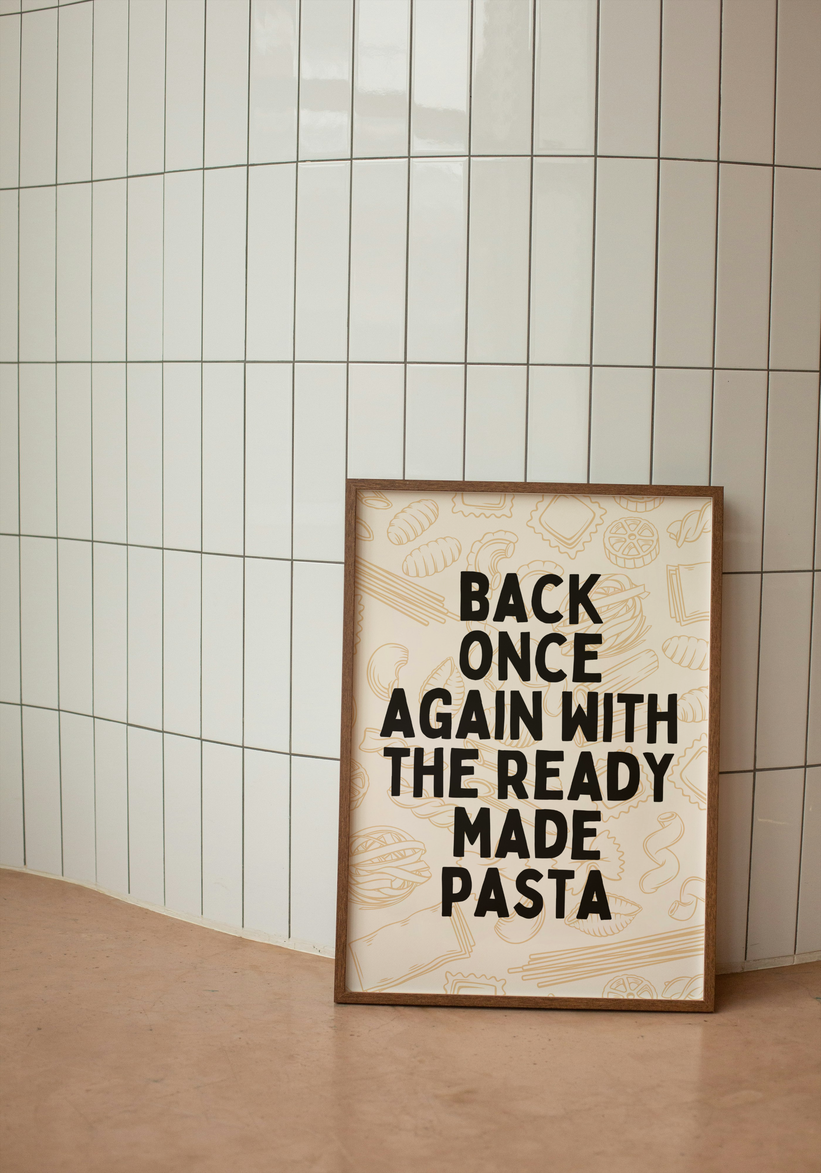 Wisdom and Wonder Designs – wholesale Art print – Back Once Again With The Ready Made Pasta | Black and Cream | Art Print0