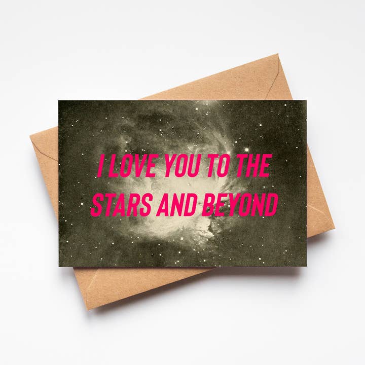 Je t'aime jusqu'aux étoiles et au-delà Carte de vœux pour la vente par Cassia Beck