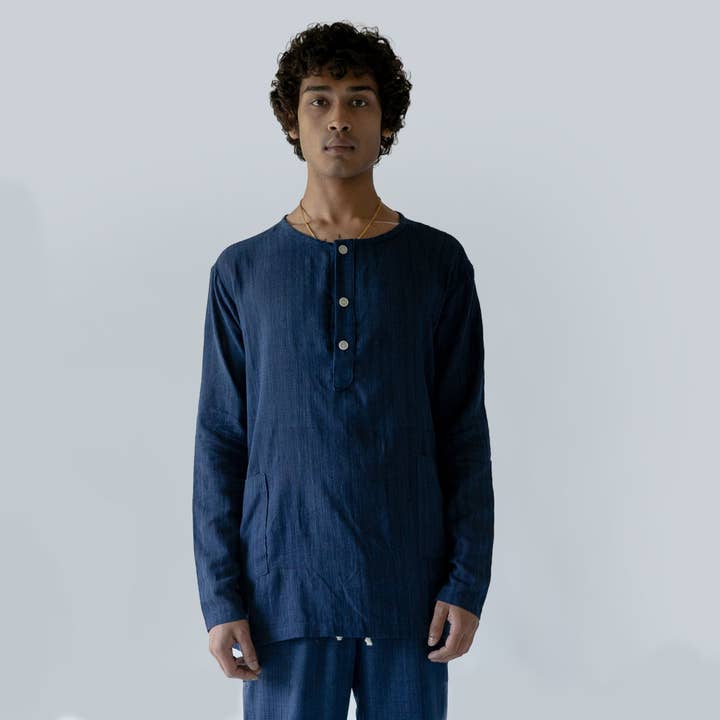 Baniyan Shirt(Indigo) for wholesale by Of—No Nation