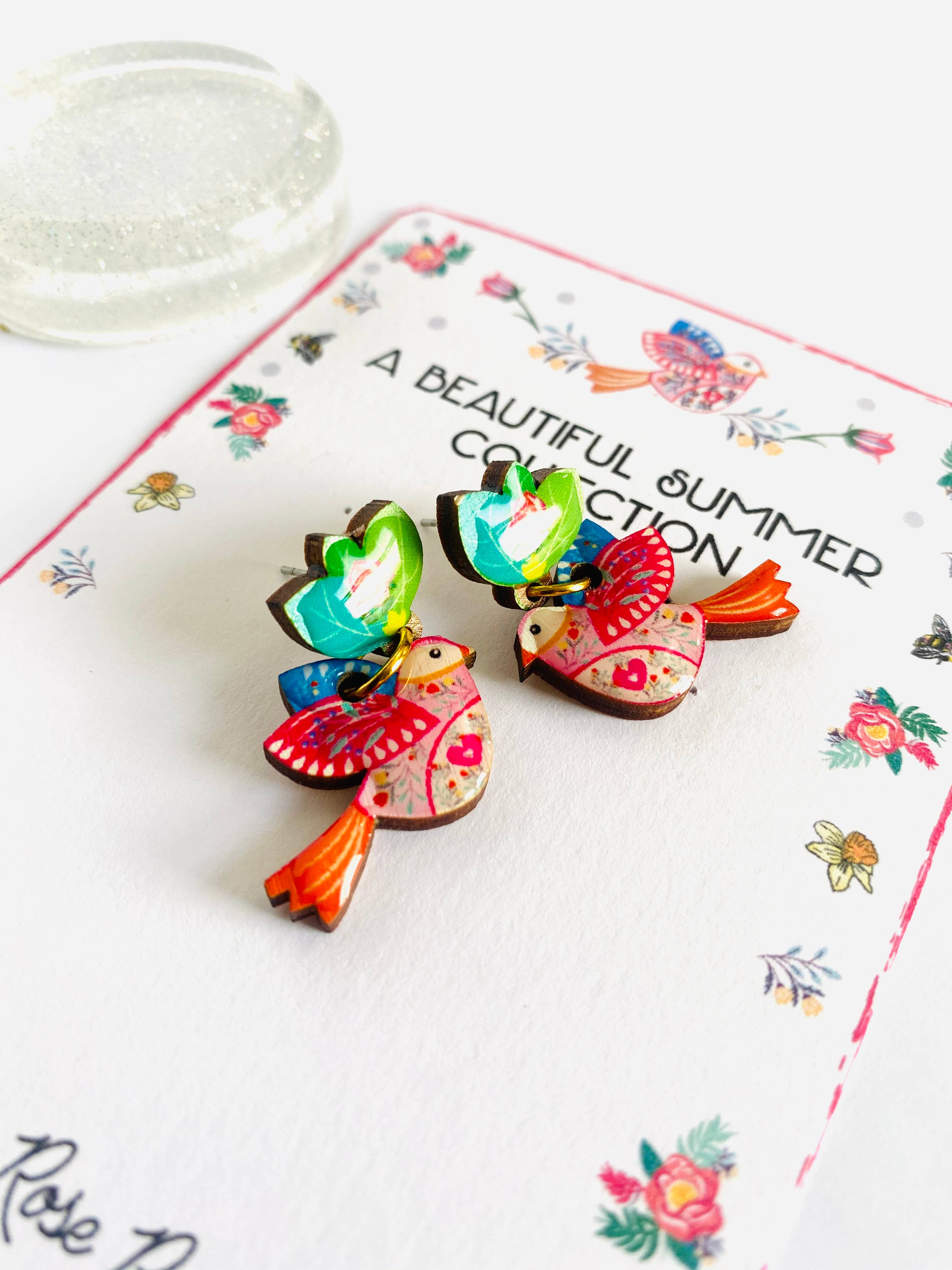 Rosie Rose Parker – wholesale Dangle earrings – love bird statement earrings nature earrings uk jewellery 2