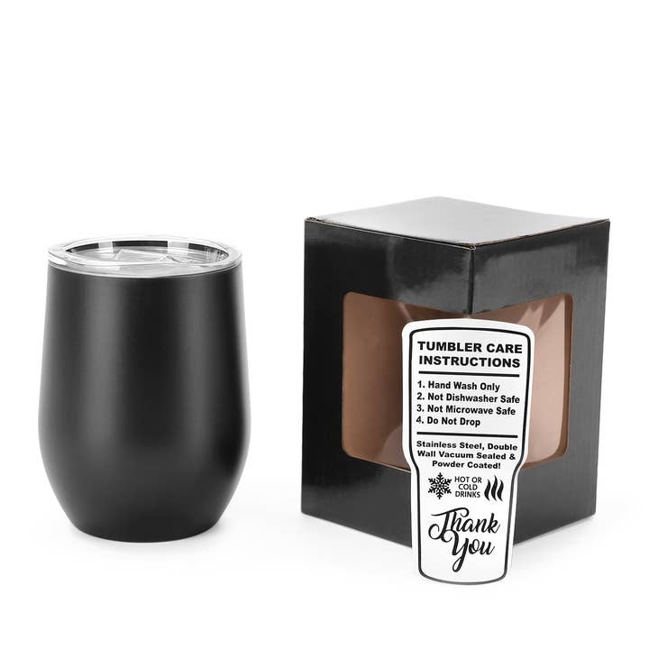 MakerFlo - Wholesale Wine Glass - Makerflo 12 oz Powder Coated Wine Tumbler - Laser Engraving