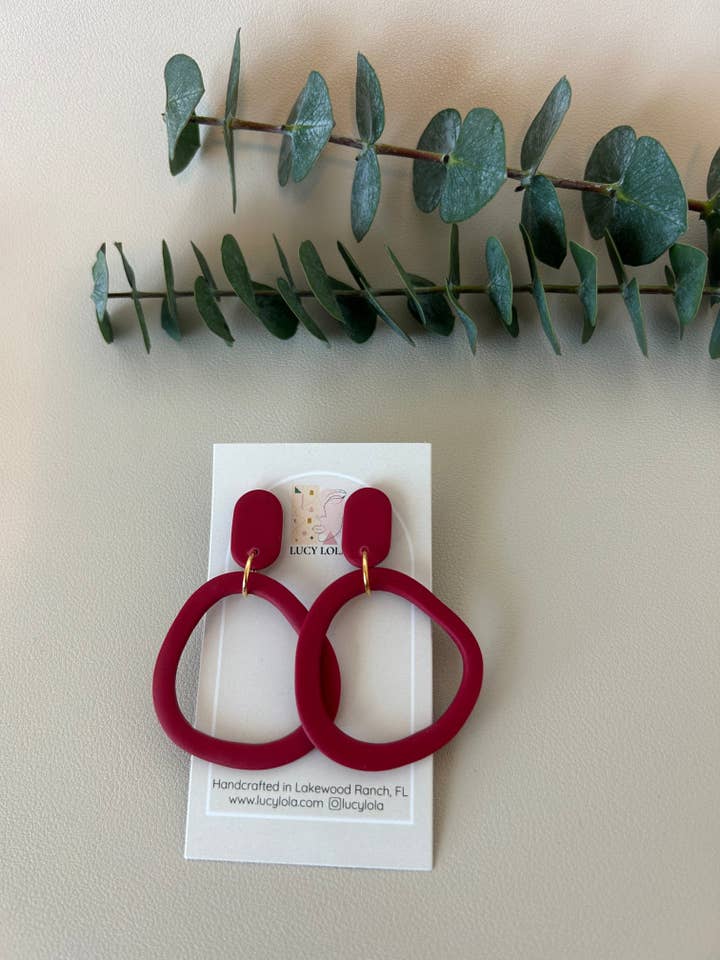 Abstract Hoop Medium - Berry Red for wholesale by lucylola