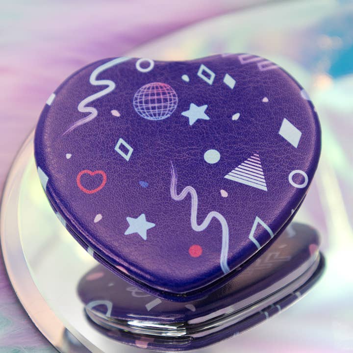Vapor Party Heart-Shaped Compact Mirror for wholesale by Glitchberry
