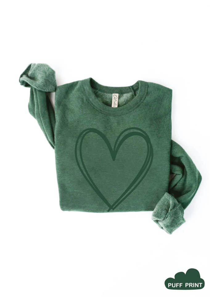 OAT COLLECTIVE - Wholesale Graphic Sweatshirt - Women's - HEART PUFF Graphic Sweatshirt13