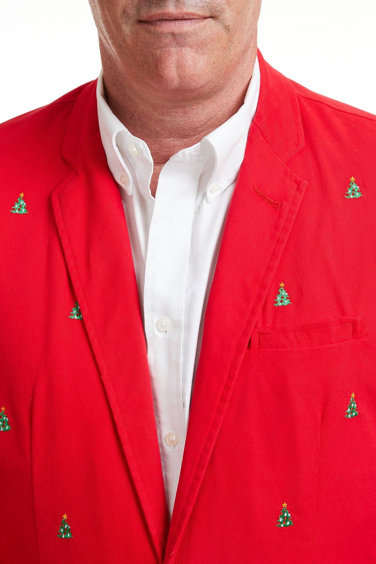 Spinnaker Blazer Bright Red with Christmas Trees for wholesale on Faire5