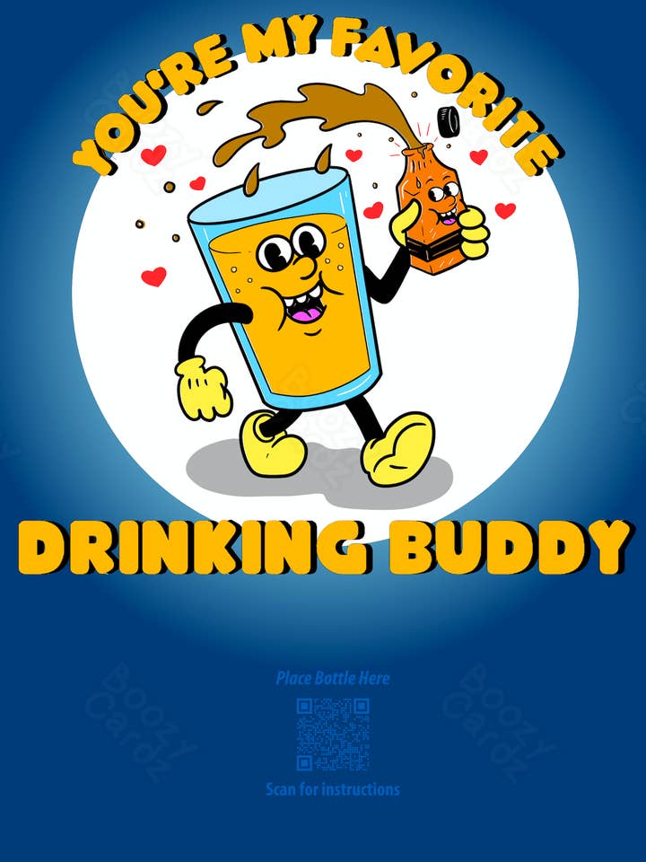 FAVORITE DRINKING BUDDY for wholesale by Boozy Cardz