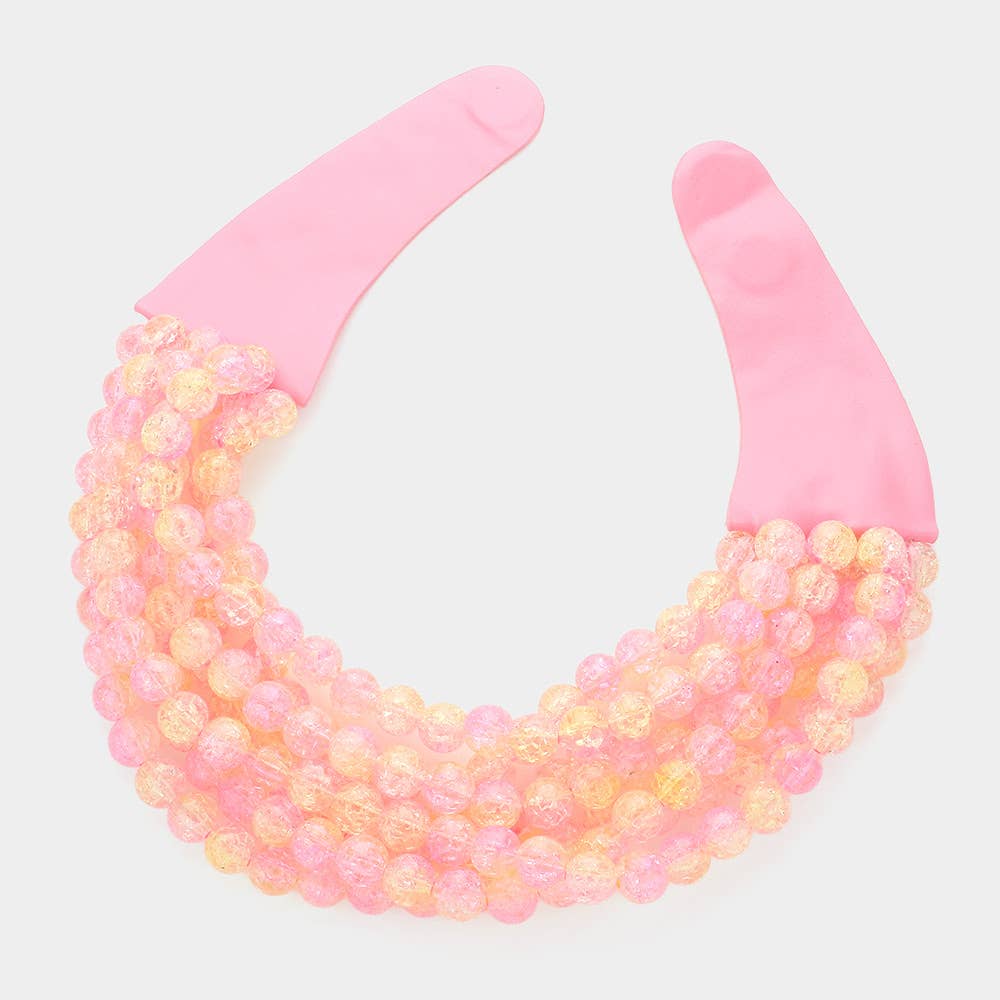 Sensibling Corp. – Colar com missangas/pérolas por atacado – Colar Magnético de Camadas com Contas Acrílicas Grossas e Pele Sintética24