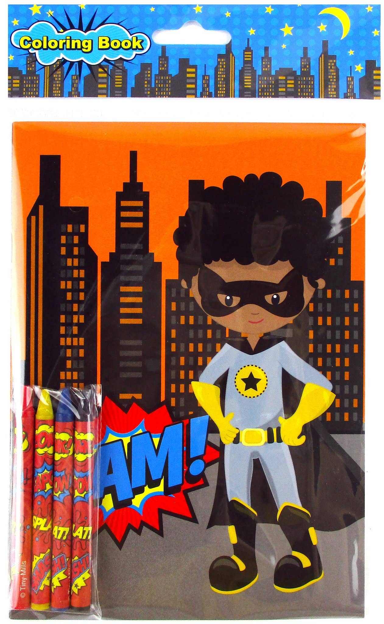 Tiny Mills - Vendita all'ingrosso Libro da colorare e attività - Bambini e neonati - Libri da colorare supereroi con pastelli bomboniere3