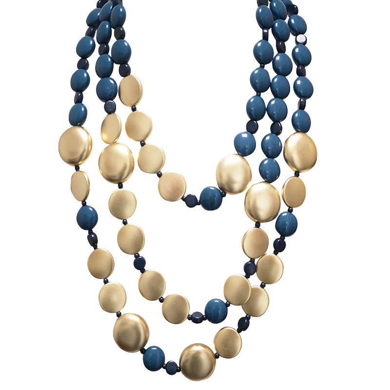 AMORINO SRL – Engroshandel Perlehalskæde – TRE-STRANGET HALSKÆDE MED PERLER I RESIN - FT24152B6190