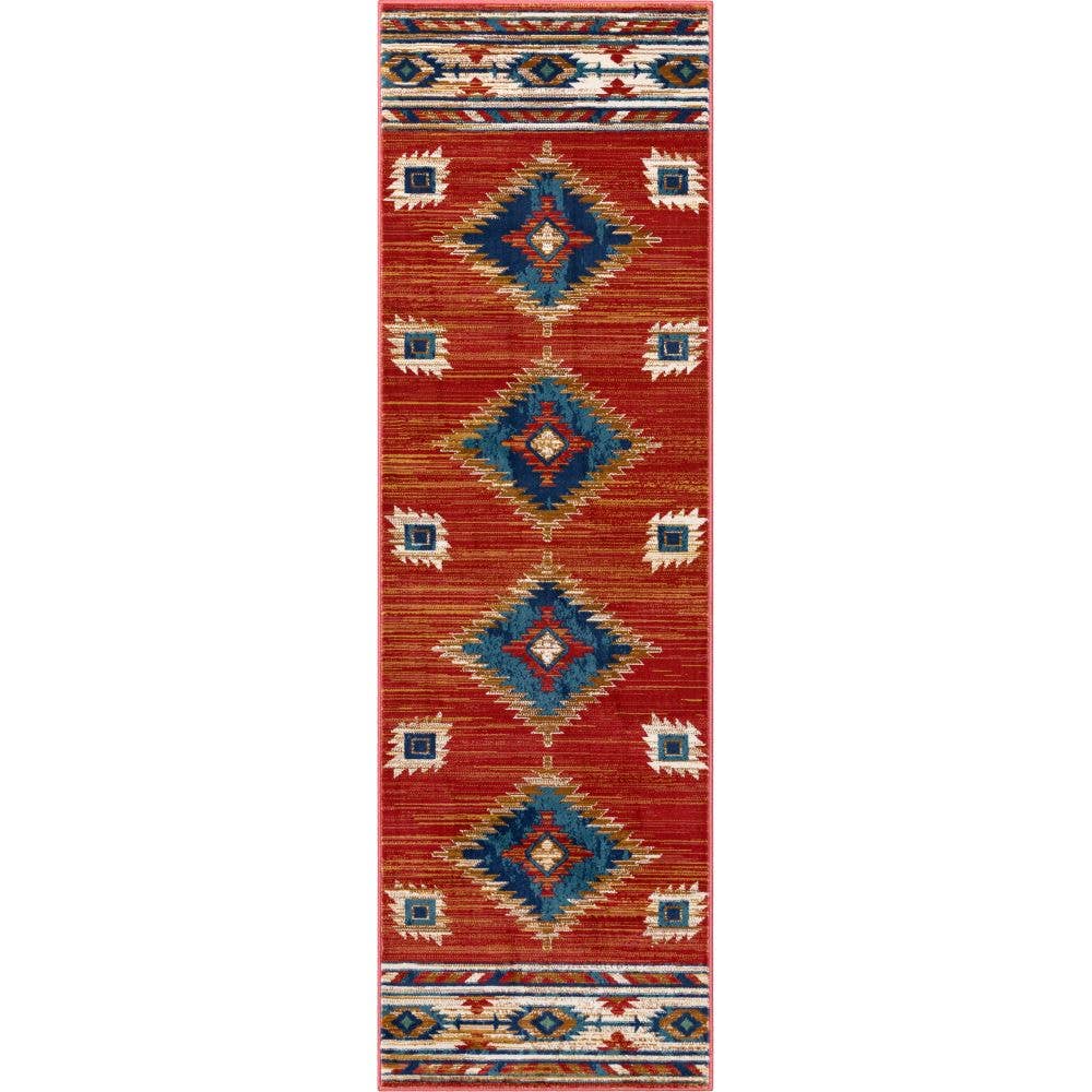 Well Woven - Wholesale Area Rug - Lea Crimson Traditional Southwestern Tribal Rug11