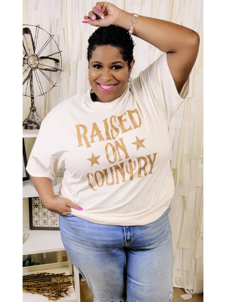 Sugar Stitch - Wholesale Screen Printed T-Shirt - Women's - Raised on Country T-Shirt3