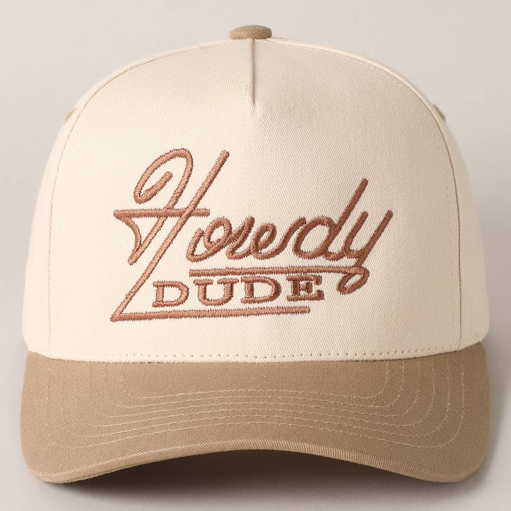 Fashion City – wholesale Baseball cap – Unisex – Howdy Dude Embroidery Two Tone Baseball Cap0