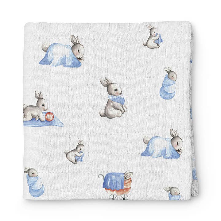 Bébé Lapin Muslin Swaddle Blanket 100X100cm for wholesale by Deux Lapins