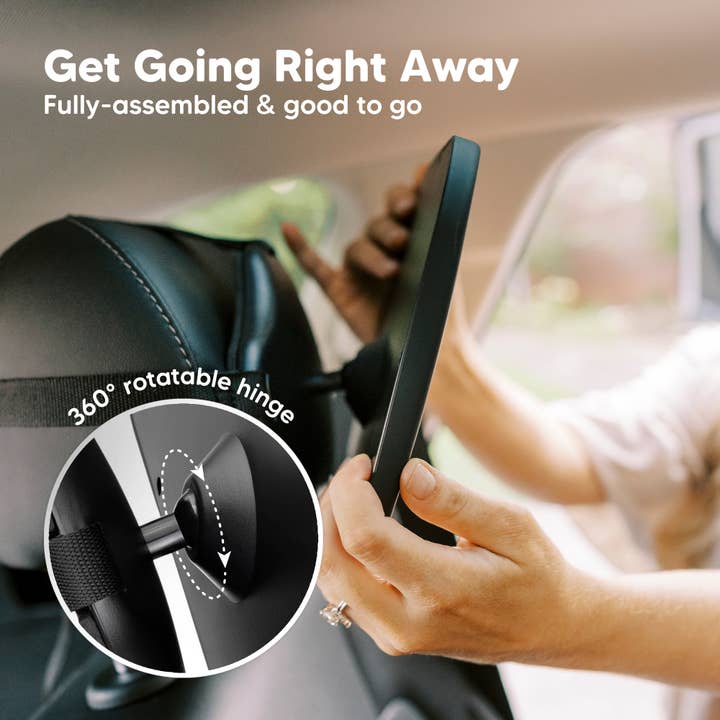KeaBabies - Wholesale Car Decorative Charm - Women's - KeaBabies Baby Car Seat Mirror (Large, Matte Black)