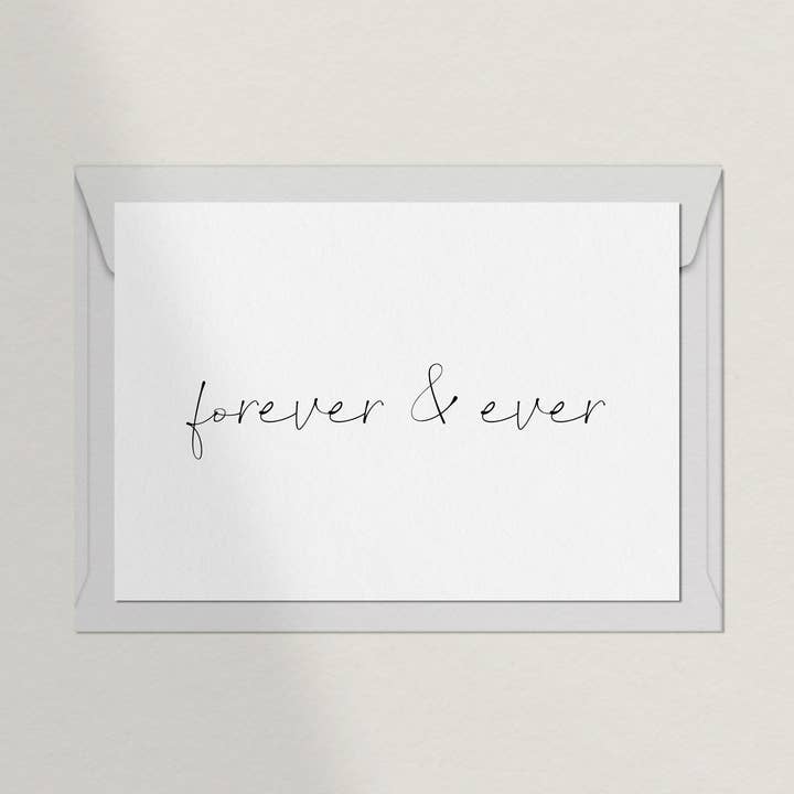 Forever & Ever postcard for wholesale by Debblschebbl Design Studio