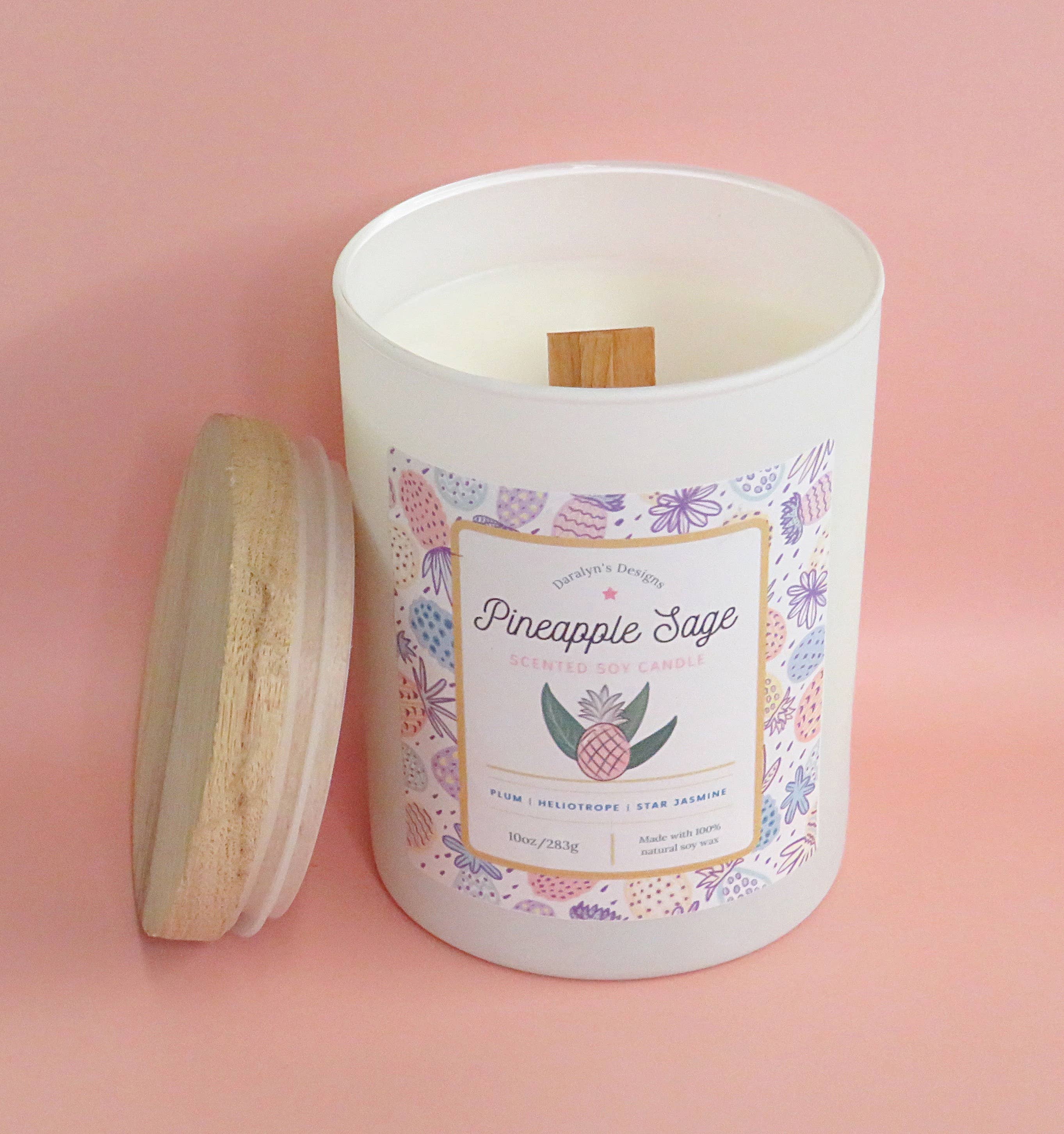 Daralyn's Designs - Wholesale Jar/Filled Candle - Coconut-Soy Creme Candle | 10oz  | Wooden Wick | All Natural9