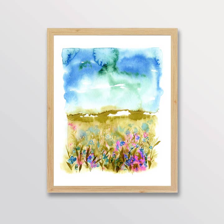 Impression artistique à l'aquarelle sur le terrain floral pour la vente par Aaryn West