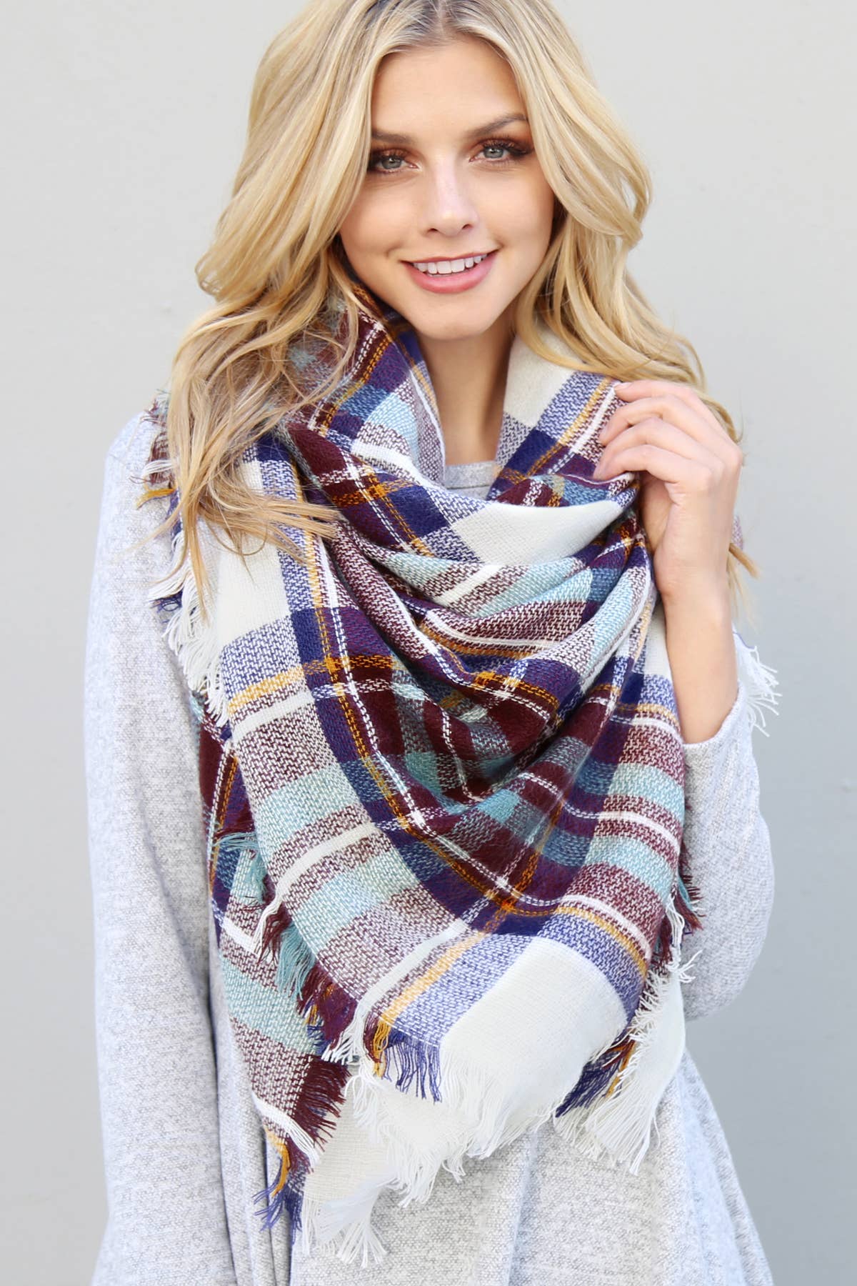 MYS Wholesale Inc - Wholesale Scarf - Women's - Fringed Plaid Scarf