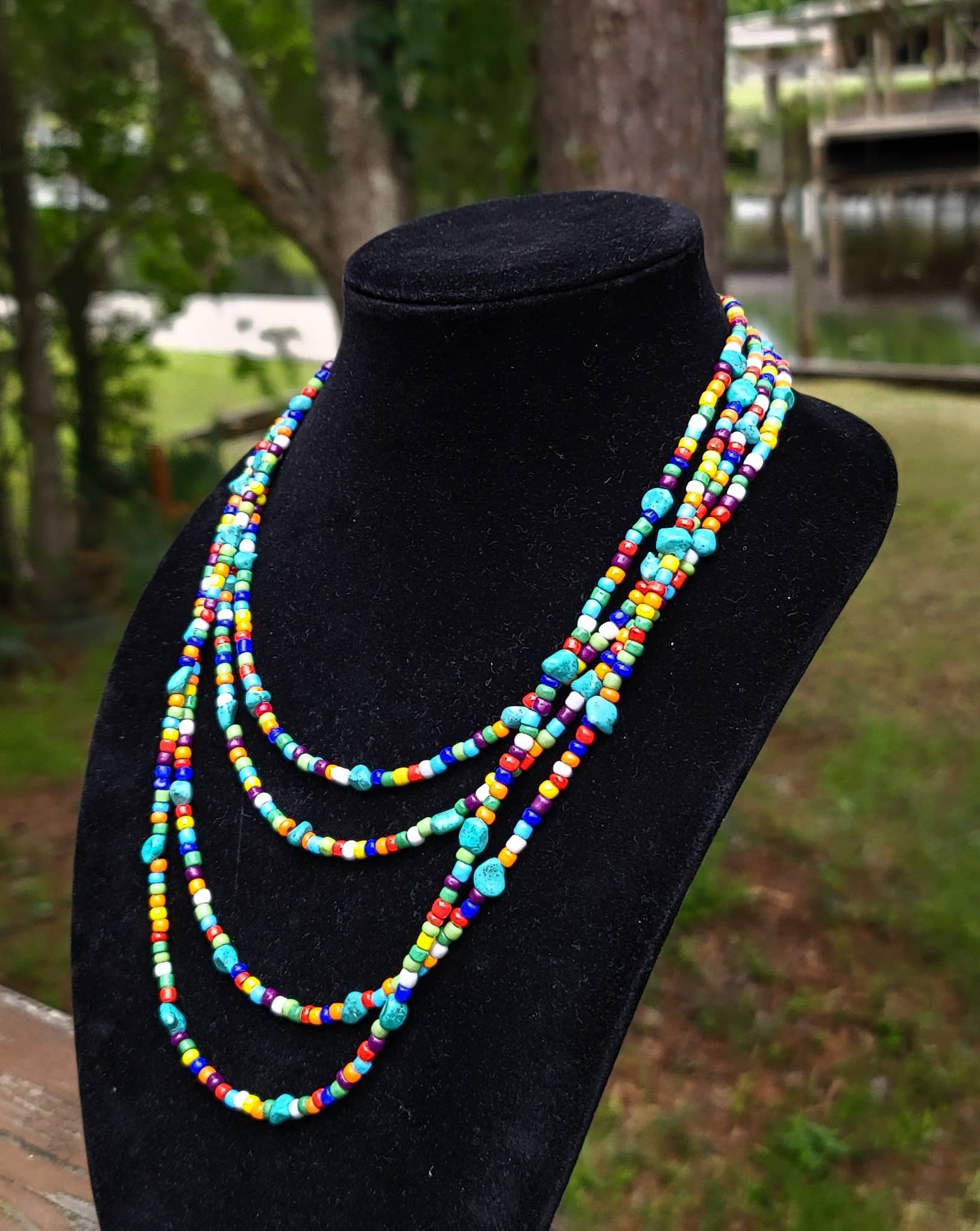 Horse Spirit Studio - Wholesale Beaded/Pearl Necklace - Set- 4 Native American made Turquoise, glass bead necklaces