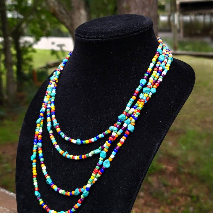 Horse Spirit Studio - Wholesale Beaded/Pearl Necklace - Set- 4 Native American made Turquoise, glass bead necklaces0