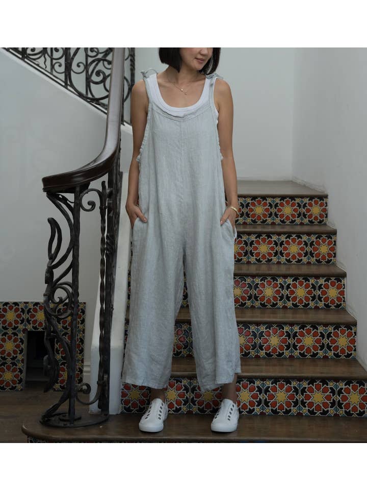 Merci Marie - Wholesale Jumpsuit - Women's - Linen Tie Shoulder Jumper #424213