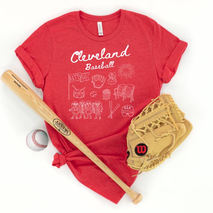 Cleveland Baseball Doodle Tee for wholesale by Mistakes on The Lake