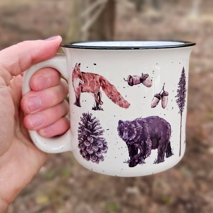 Woodland Animal Mug for wholesale by The Cranberry Finch