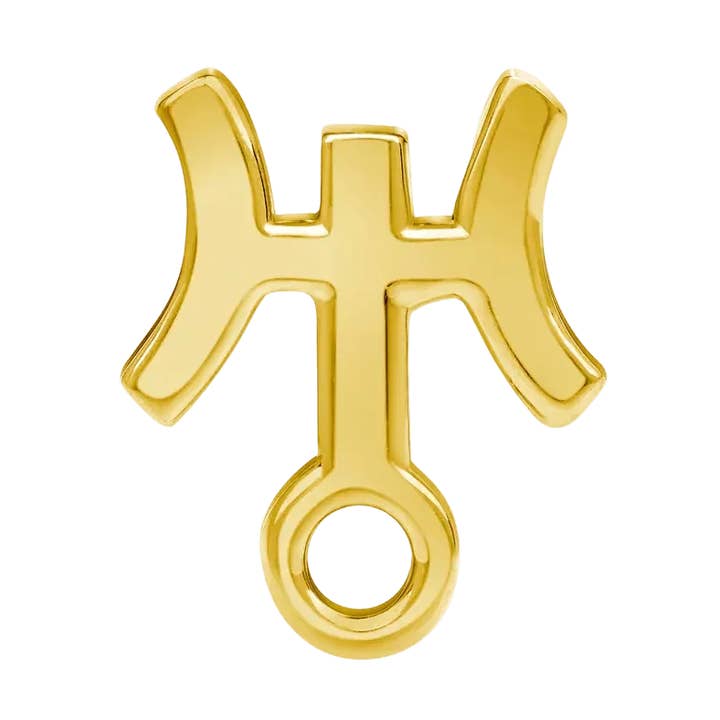 Símbolo de Urano – Extremidade Reta Sem Rosca em Ouro 14K/18K por atacado de Piercing-zone