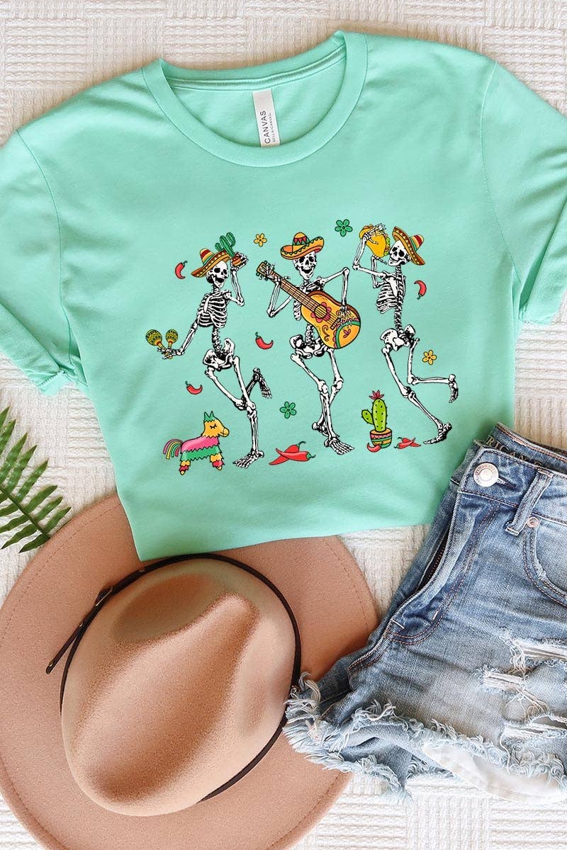 COLORBEAR - Wholesale T-Shirt (Graphic) - Women's - Cinco De Mayo Skeleton Graphic Tee17
