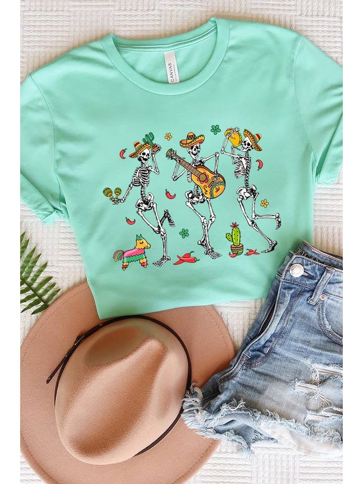 COLORBEAR - Wholesale T-Shirt (Graphic) - Women's - Cinco De Mayo Skeleton Graphic Tee17