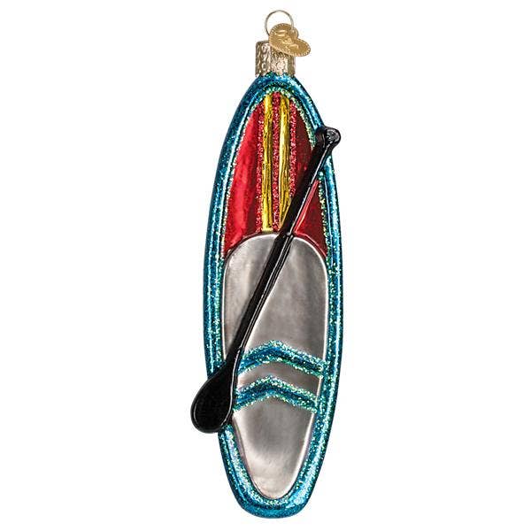 Blue Stand Up Paddle Board Ornament Old World Christmas 46103 for wholesale by Trendy tree