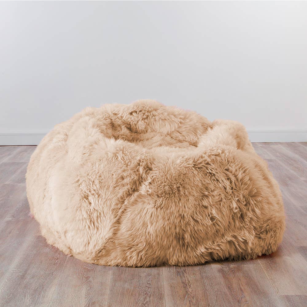 Native Natural - Wholesale Pouf - XXL Luxurious Beige Sheepskin Beanbag0