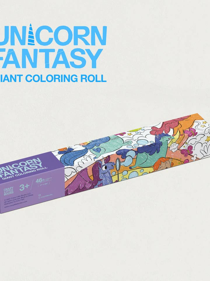 Unicorn Fantasy Coloring Roll for wholesale by Crazy Little Books