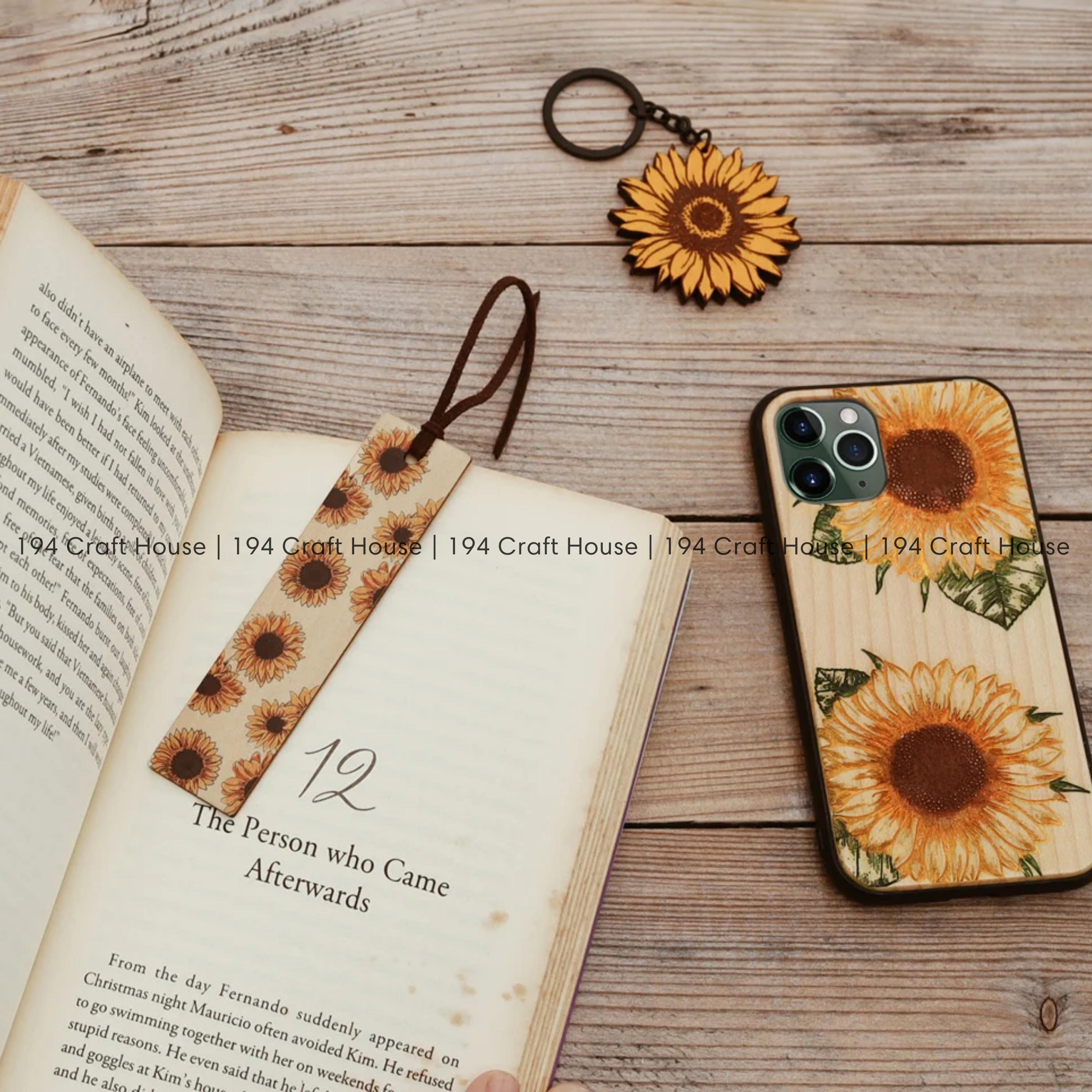 194 Craft House - Wholesale Bookmark - Floral Wood Bookmarks (Set of 5) - Home Decor and Gifts3