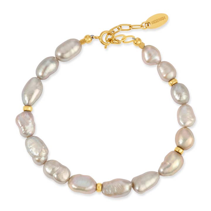 KOZAKH - Wholesale Beaded Bracelet - Grey Pearl Bracelet0