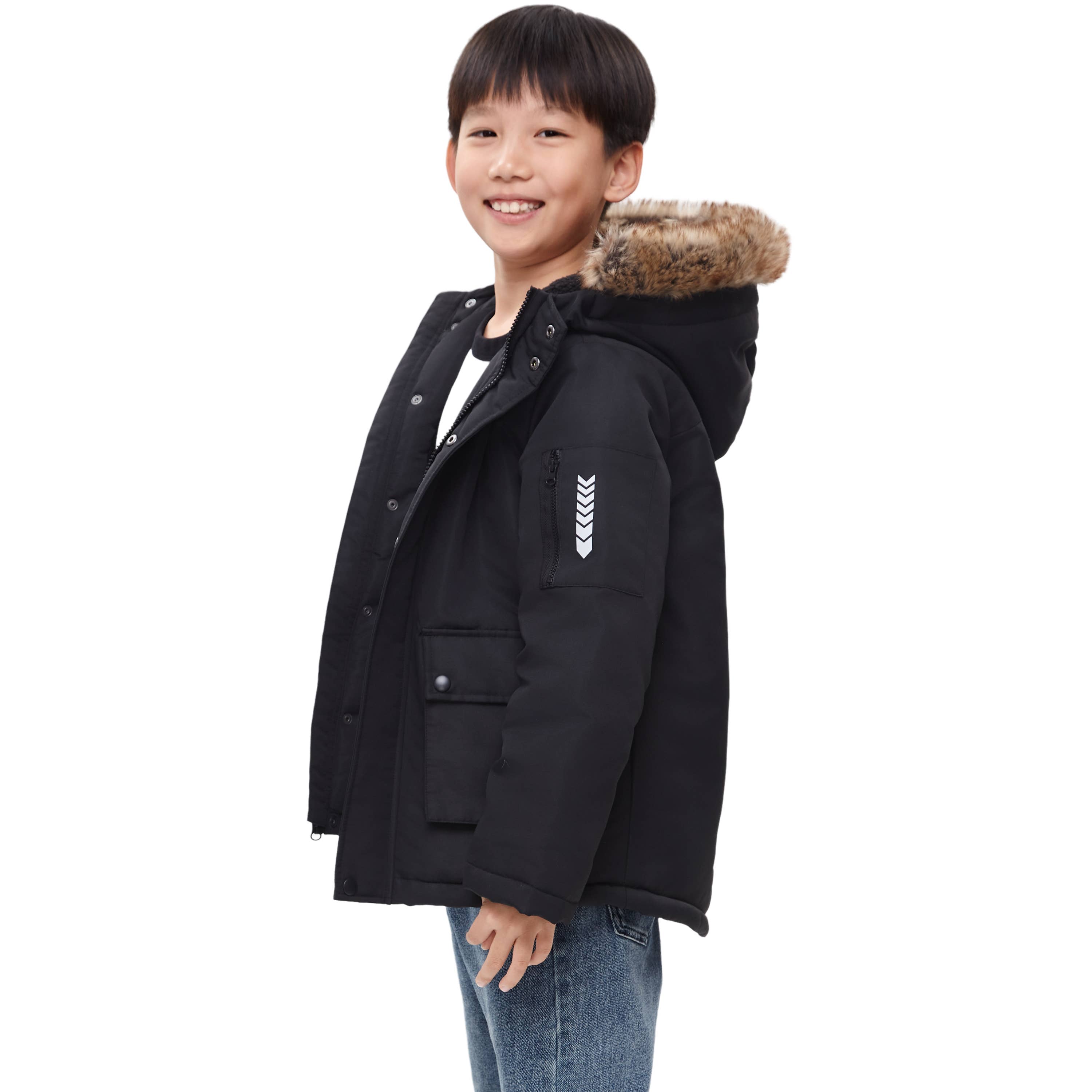 Rokka & Rolla - Wholesale Parka - Kids - Boys' Winter Coat with Faux Fur Hood Parka Jacket28