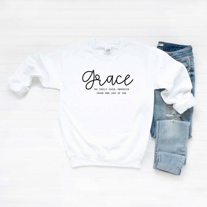 Grace Love Of God | Sweatshirt | Religious | Faith for wholesale by Uplifting Threads Co Wholesale