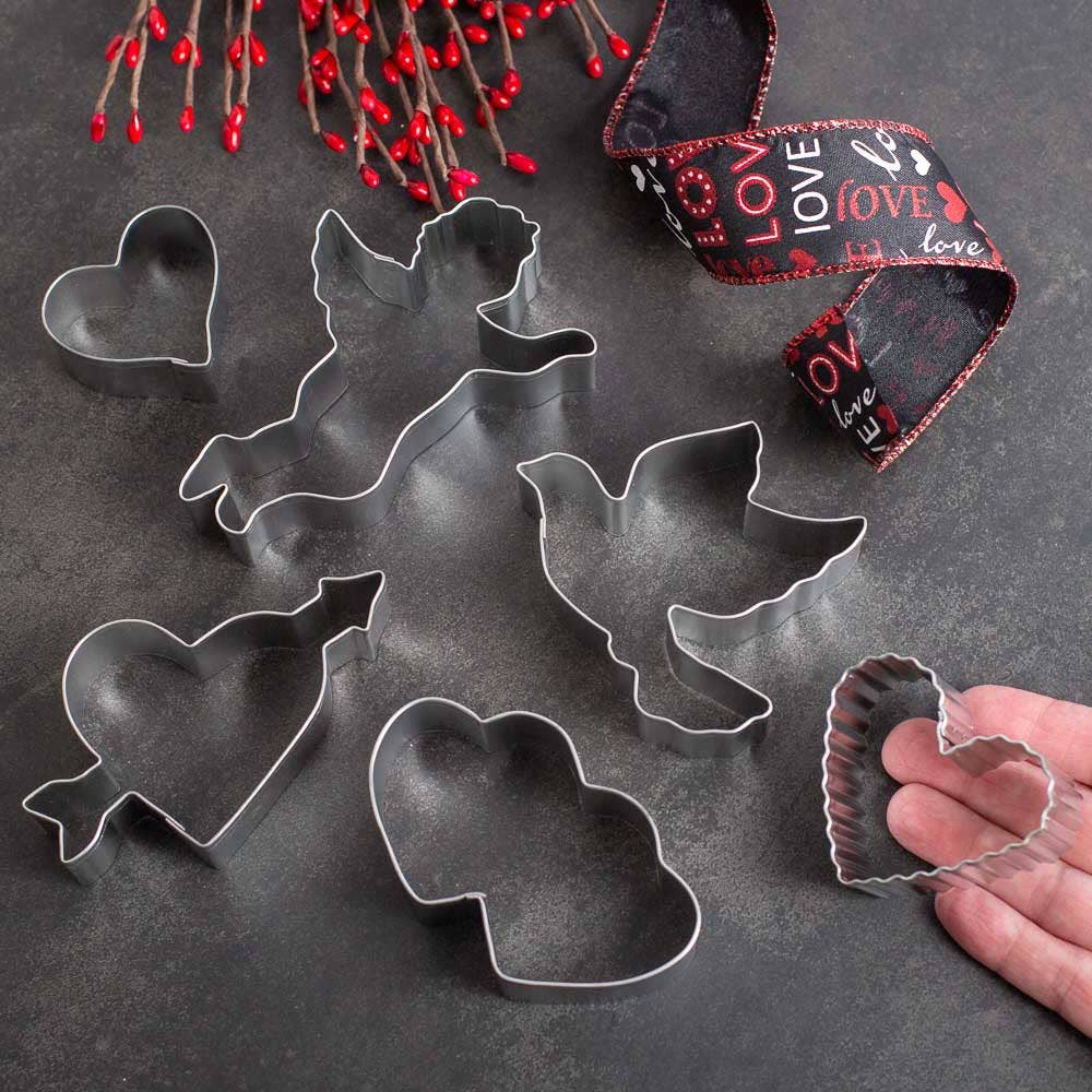 Factory Direct Craft - Wholesale Cookie Cutter - Valentine's Day 6-Piece Metal Cookie Cutter Set 5