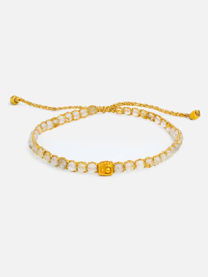 Lemon Quartz Crystal Bracelet | Gold for wholesale by Nusands
