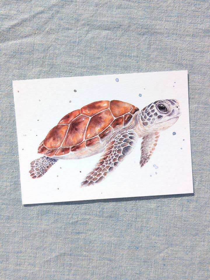 Carte postale Tortue pour la vente par Jona Art