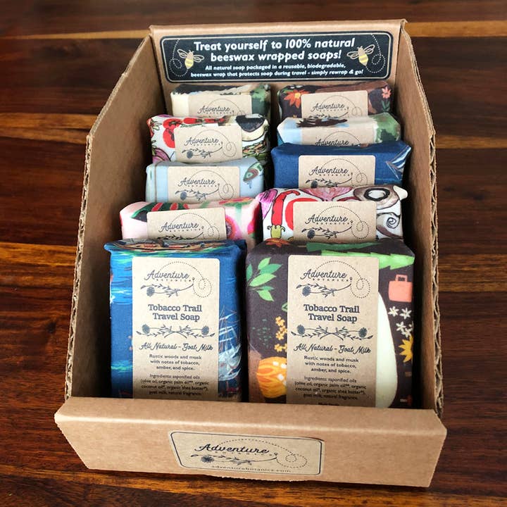Adventure Botanics - Wholesale Bar Soap - Beeswax Wrapped Big Bar Travel Soap - Tobacco Trail4
