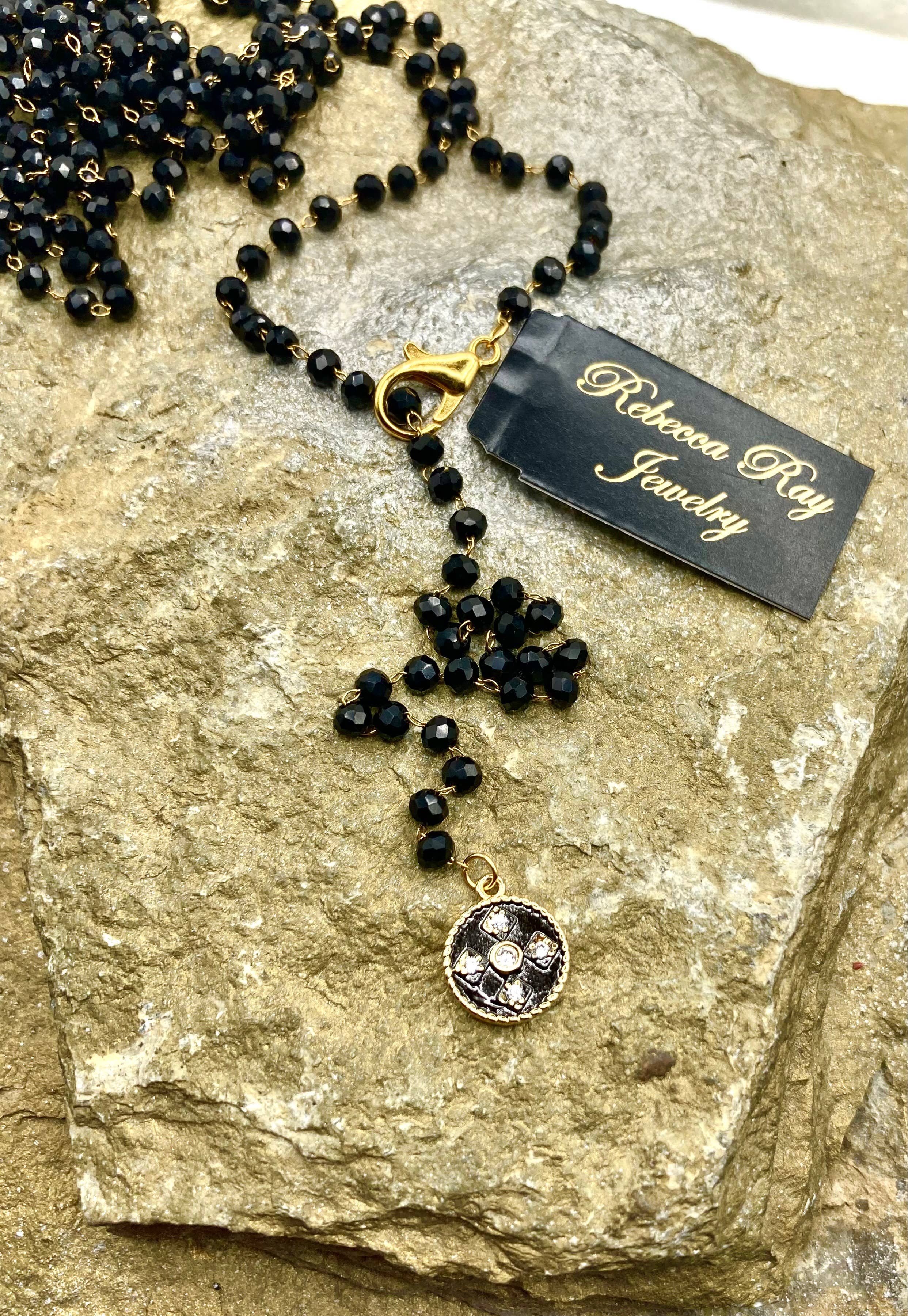 Rebecca Ray Jewelry - Wholesale Pendant/Charm Necklace - Crystal Y-Necklace with Sparkling Drop0