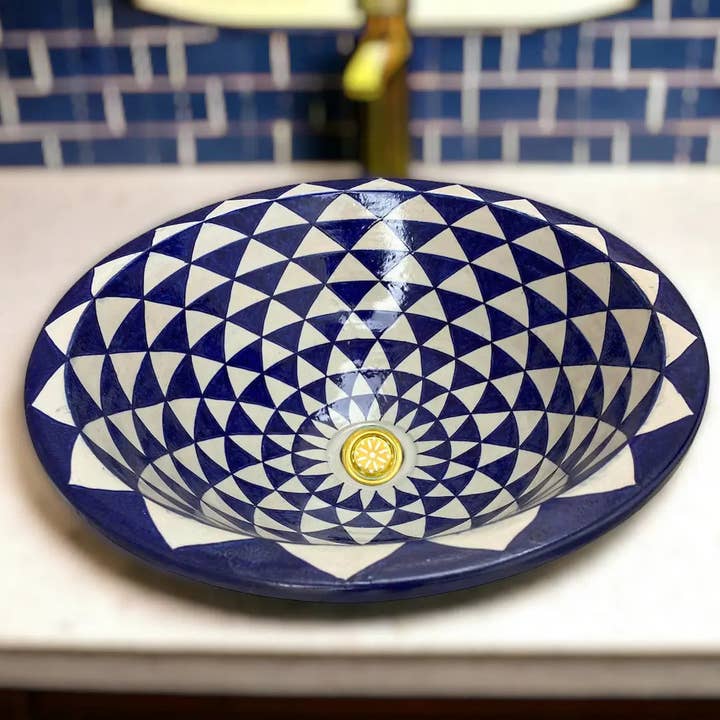 Moroccan Sink - Wholesale Bathroom Accessory Set - Round Washbasin Hand Painted Bathroom & Kitchen Sink1
