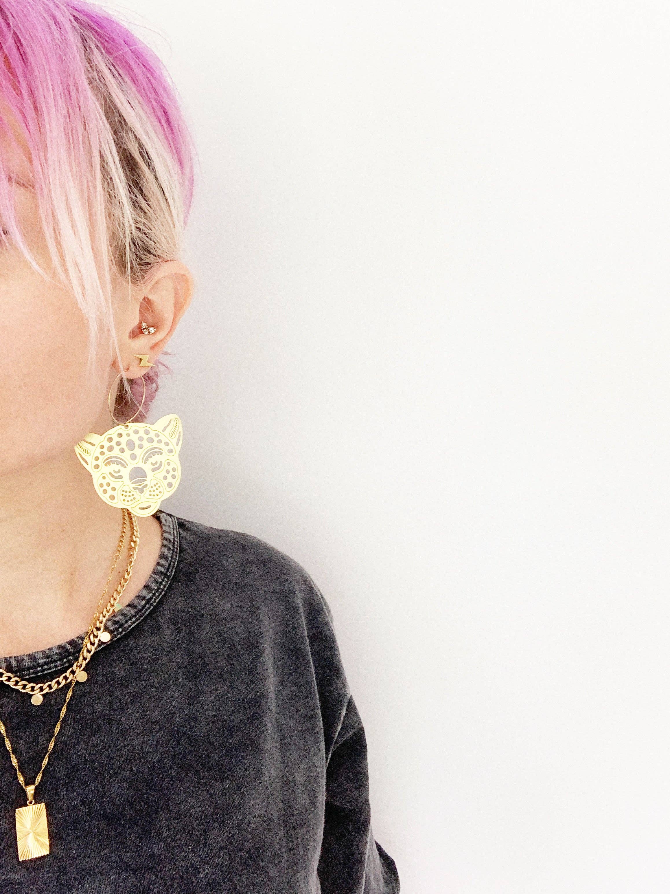 Hey Grl Hey Jewelry - Wholesale Dangle Earrings - The Leopard Hoops1