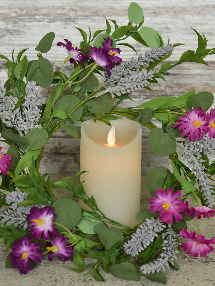 Bloeiende Aster 6,5inch kaarsenring voor wholesale door Wholesale Home Decor