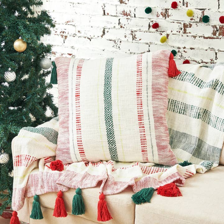 SALE Christmas Barton Tassel Throw Blanket for wholesale by carol & frank