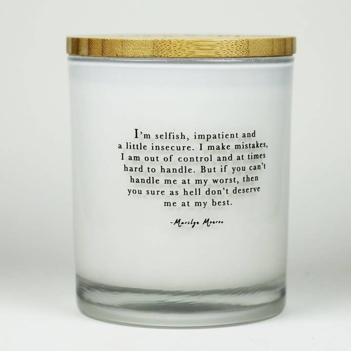 Hard to Handle Marilyn Monroe Quote Soy Candle for wholesale by Unplug Soy Candles