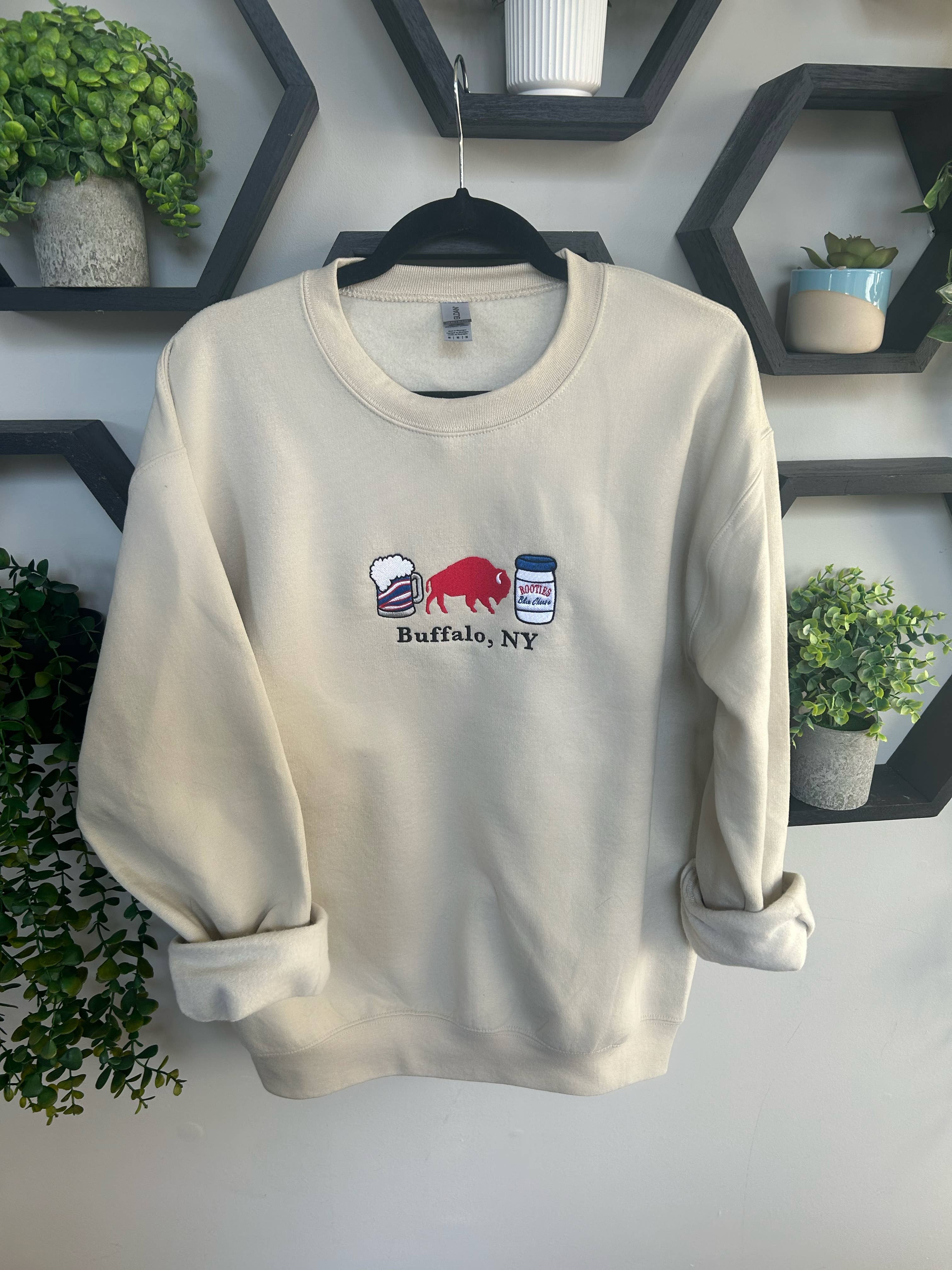 Rosie by Madison - Wholesale Graphic Sweatshirt - Unisex - Embroidered Beer, Bills, Blue Cheese Crewneck | Buffalo2