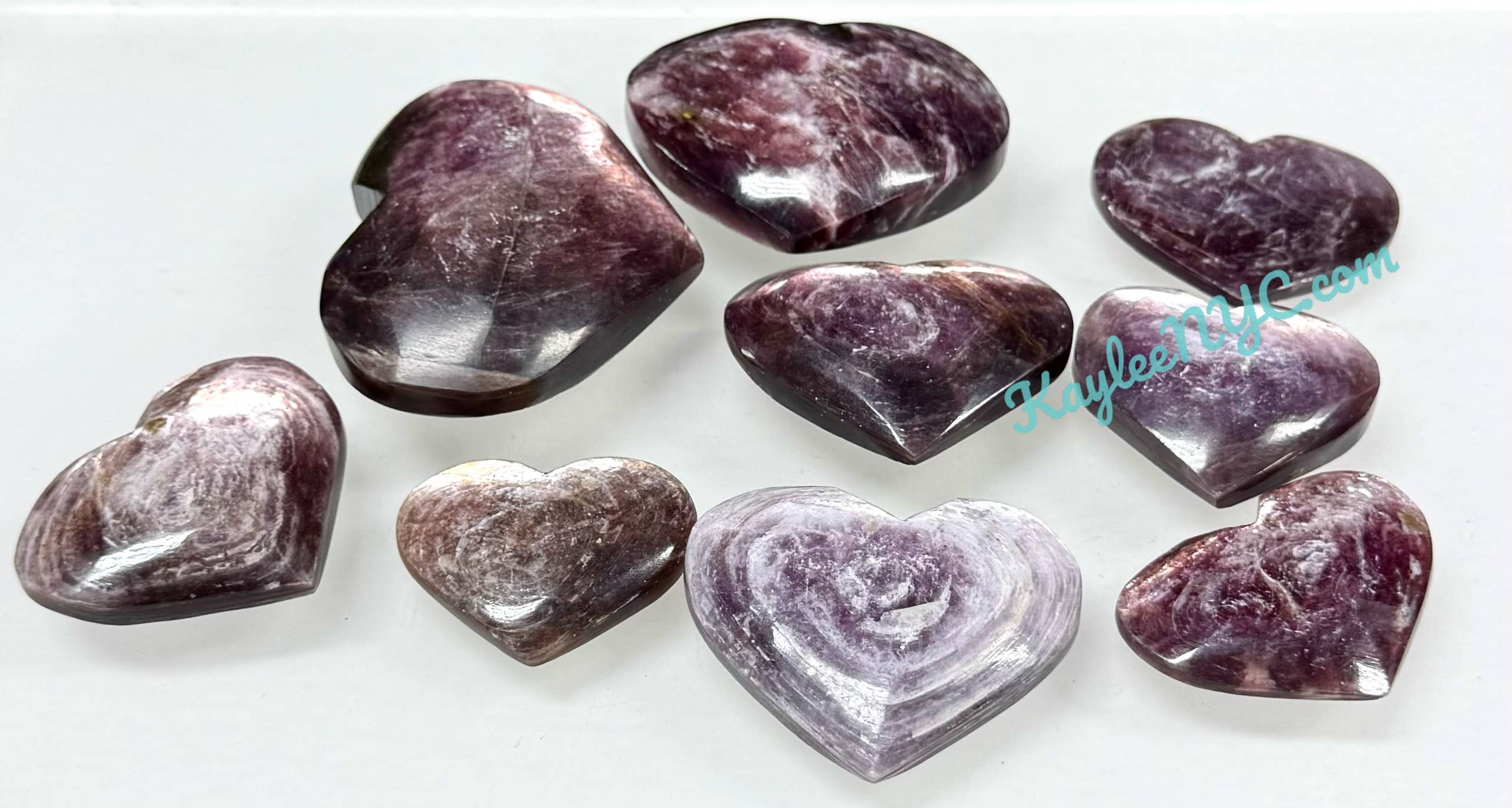 KayleeNYC - Wholesale Spiritual Stone/Crystal - 1 lb Natural Lepidolite Mica Heart Crystal Healing Energy4